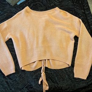 Pink open back sweater
